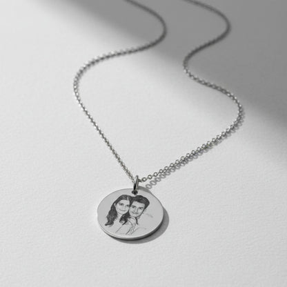 Kişiye Özel Fotoğraflı Yuvarlak Kolye