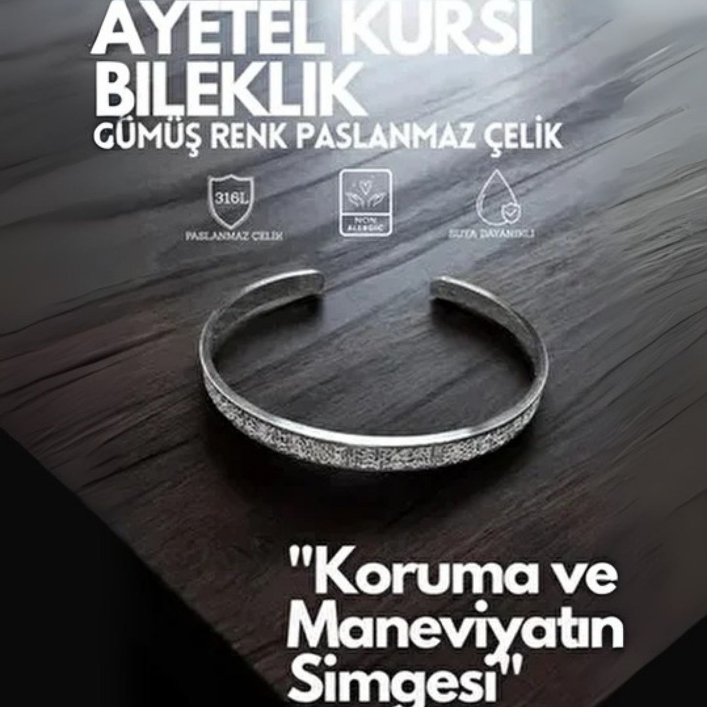 Ayet-El Kursi Bileklik (Gümüş Renk)