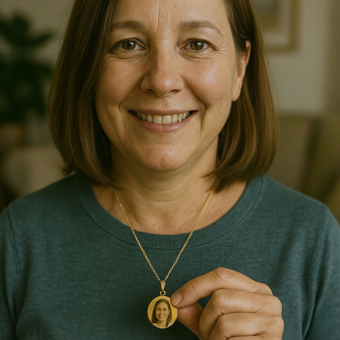 Kişiye Özel Fotoğraflı Yuvarlak Kolye