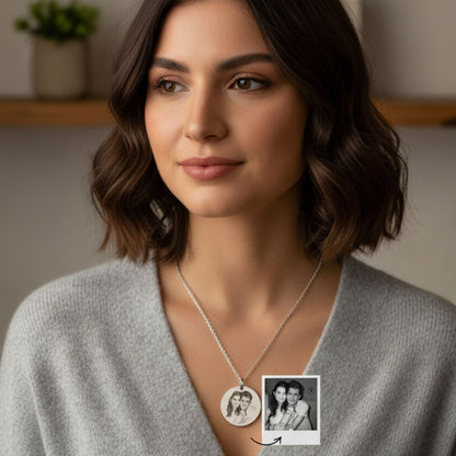 Kişiye Özel Fotoğraflı Yuvarlak Kolye